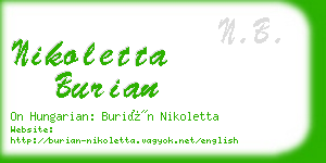 nikoletta burian business card
